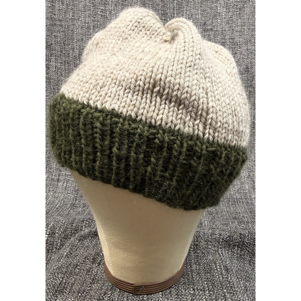 Wool Beanie Knit Winter Hat Cuffed Skull Cap Slouch Outdoor Hiking Handmade
